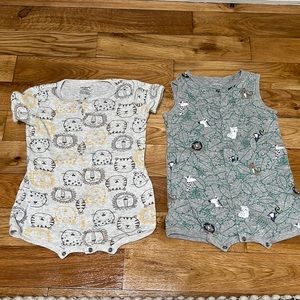 2 Carter’s animal rompers 18m